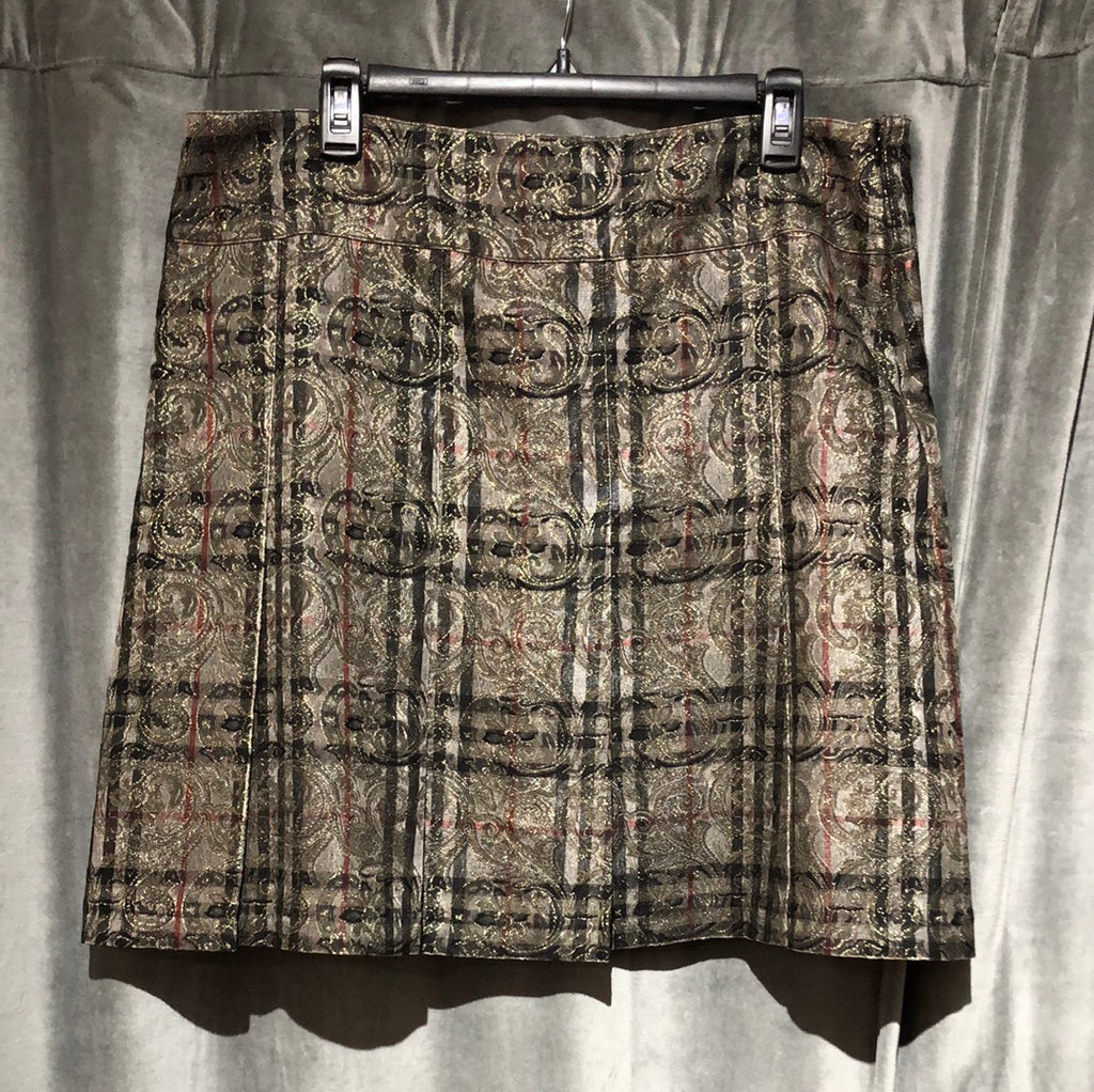 VINTAGE: Burberry London Burberry Print Shiney Pleaded skirt