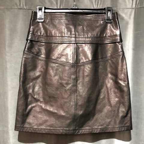 Rebecca Minkoff Black Leather Short Skirt with Faux Ribbon Tie