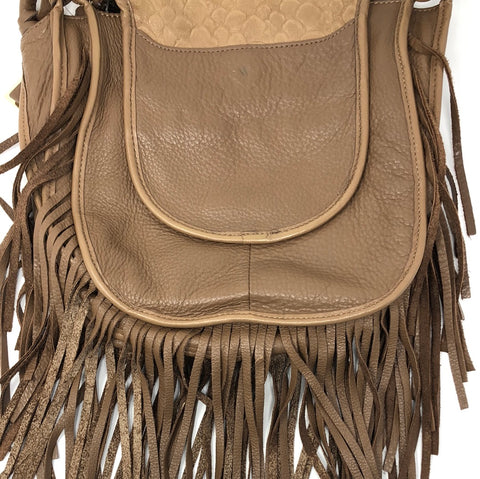 Vince Camuto Brown Fringe Lether Crossbody Bag