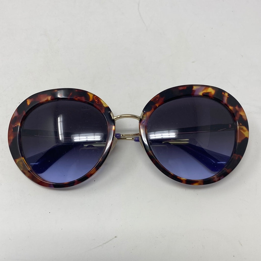 Prada Tortous Shell With Purple Round Eye Sunnies