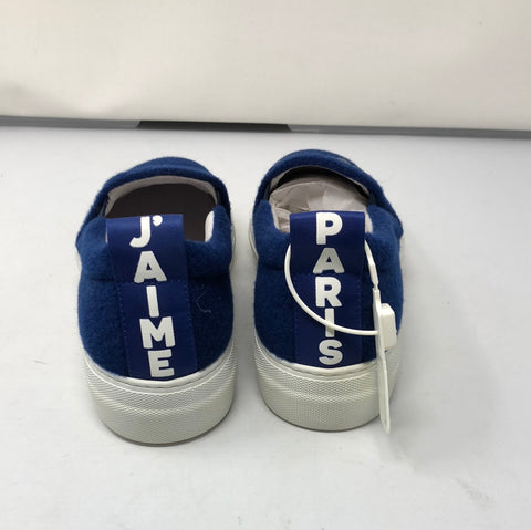 JOSHUA'S Blue Felt White Rubber Bottom Slip On