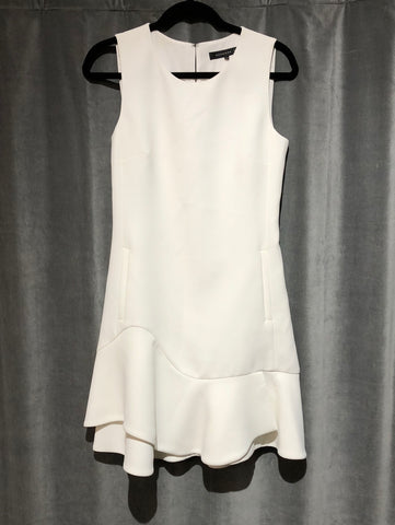 Barbara Bui Ivory Sleeveless Ruffle Bottom Mini Dress