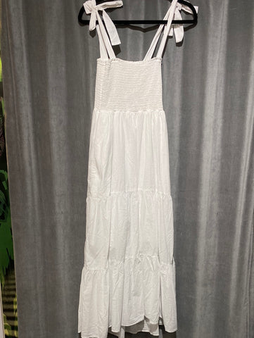 XIRENA White Cotton Sleeveless Maxi Sundress