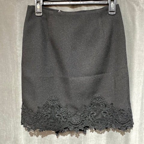 Sandro Black Mini Wrap Skirt with Lace Bottom – The Hangout