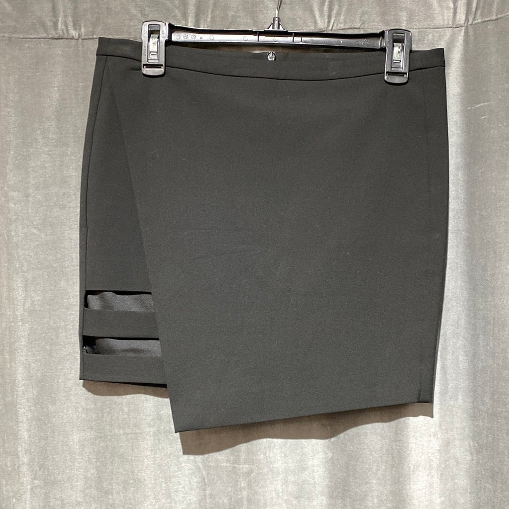 Mason Black Asymmetrical Single Flap Mini Skirt