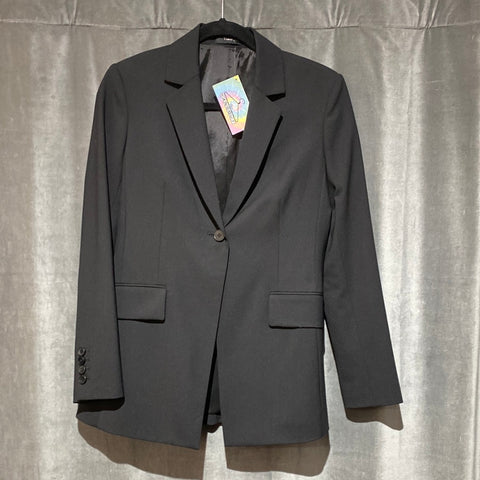 Theory Classic Stretch Wool SIngle Button Black Blazer