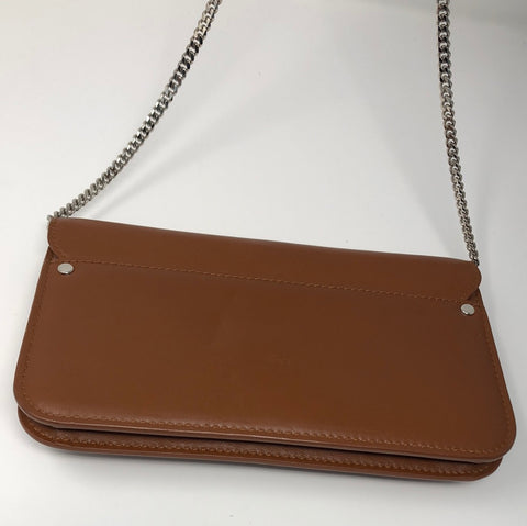 Proenza Schouler Brown and Silver Hardware Wallet on a Chain