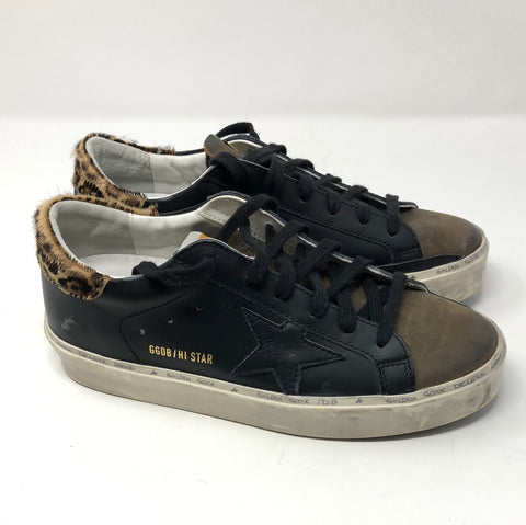 Golden Goose HI STAR Black Leather withBrown Toe Sneaker