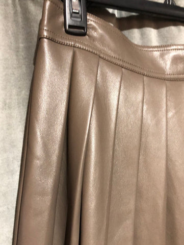 Stand Studio Cocoa faux leather pleaded knee length skirt