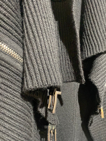 Barbara Bui Black Ribbed Chunky Zip Cardigan