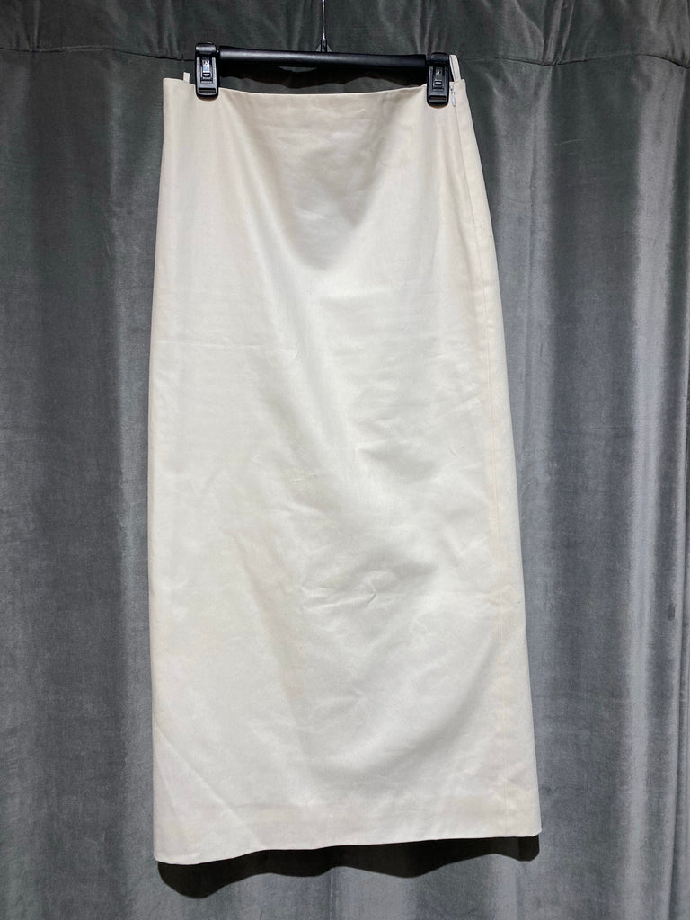 The Row White Cotton Straight Maxi Skirt