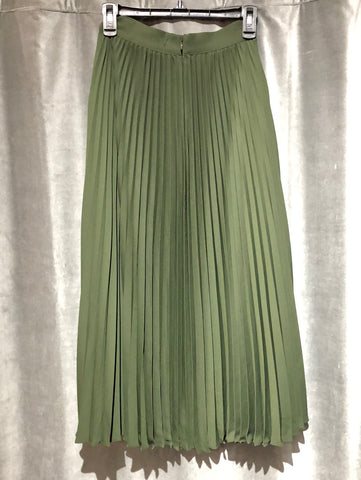 Reiss Green 'Lina hardware pleat skirt'
