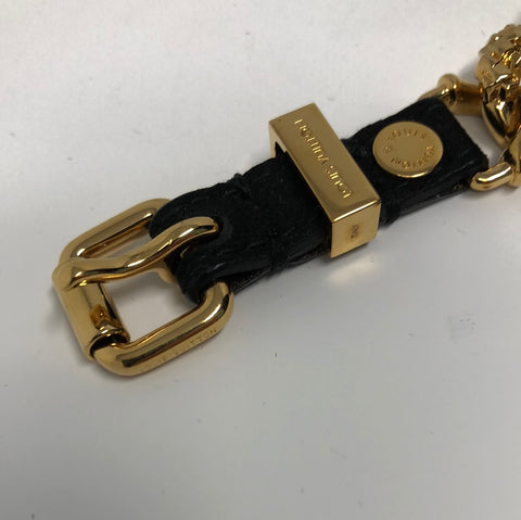 Louis Vuitton Gold and Suede Chain Bracelet