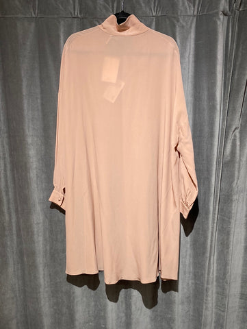 Valentino Blush Silk Turtleneck Long Sleeve Tunic Blouse
