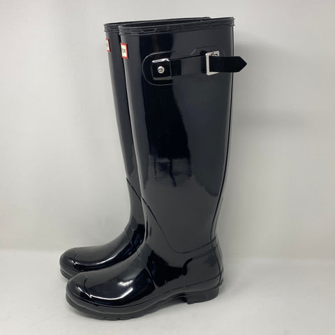 HUNTER Black Rubber Rainboots