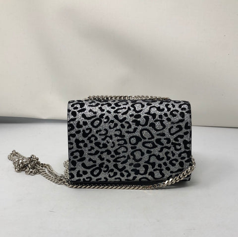 YSL Glitter Leopard Print Tassle Crossbody Bag