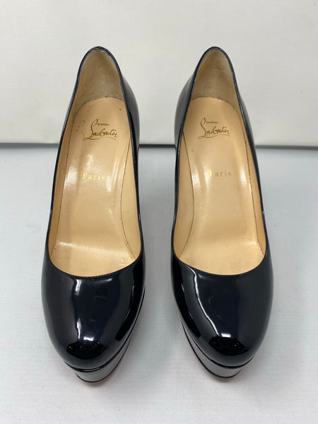 Christian Louboutin Black Patent Leather Platform Pumps