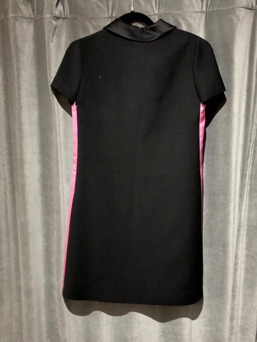 Prada Black Shift Collared Dress with Satin Collar