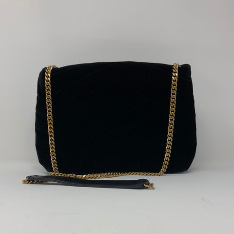 YSL Black Velvet LouLou CrossBody Bag