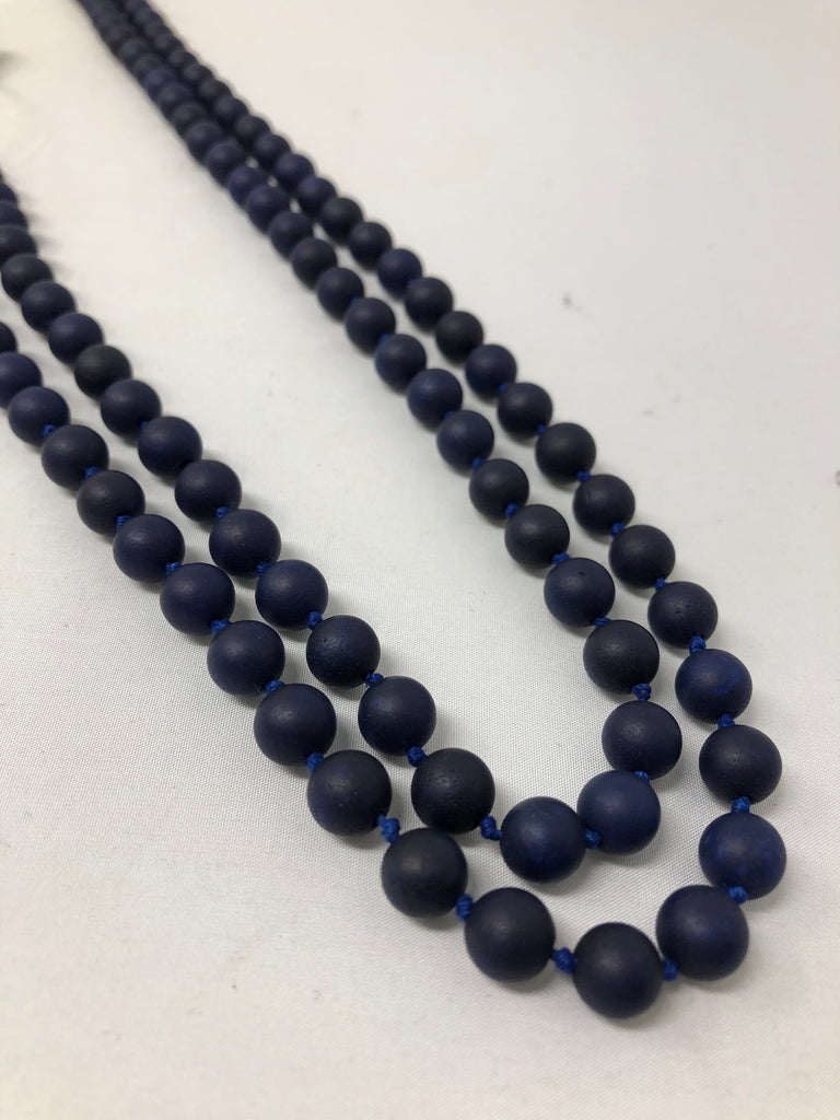 BEADS: Navy Matte Extra Long Necklace 2