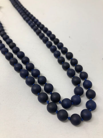 BEADS: Navy Matte Extra Long Necklace 2