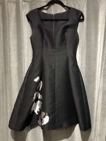 FENDI Black fit and Flare Dress with flowers