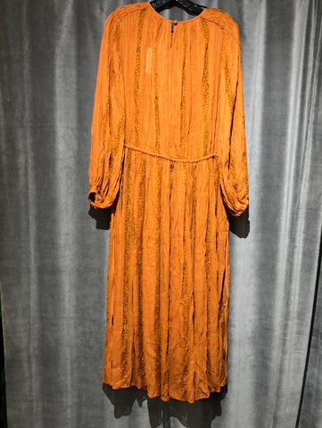 Zimmermann Burnt Orange Long Sleeve Midi Dress