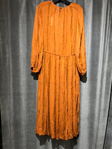 Zimmermann Burnt Orange Long Sleeve Midi Dress The Hangout Zimmermann Burnt Orange Long Sleeve Midi Dress The Hangout