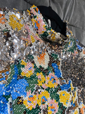 MISSONI Collection Long Sleeve Sequin Turtleneck Bodycon Mini Dress