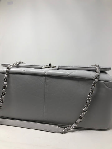 Chanel Grey Large Leather Bowling Bag