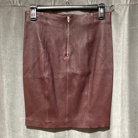 T by Alexander Wang Burgundy Leather Skirt