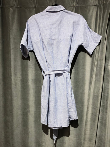 DL1961 Blue and White Button Down Short Sleeve Shirt Dress