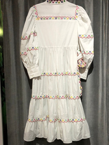 Celia B White Longsleeve Tiered BIANCA Dress