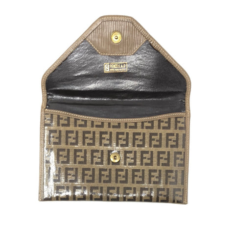 Vintage: Fendi F Logo Coated Flat Wallet