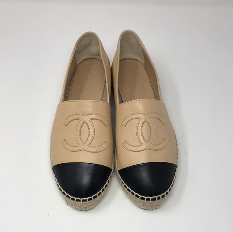 Chanel Espadrille in Tan and Black