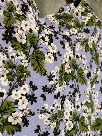 Erdem Light Blue Floral Print Silk Long Sleeve Mini Dress