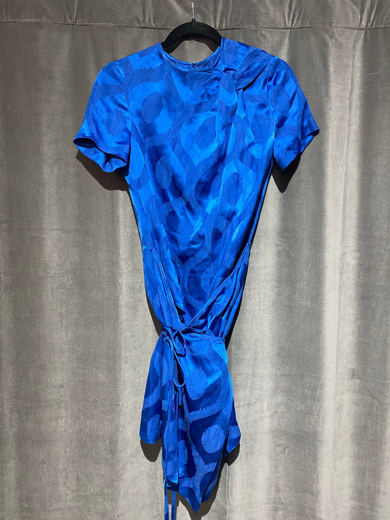 Isabel Marant Blue Silk Wrap Skirt Mini Dress
