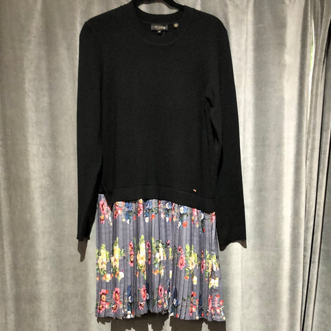 Ted Baker Izitaa oracle knit sweater dress with pleated bottom