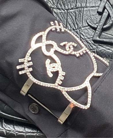 Chanel Crystal Filled Emoji Choupette Cat Cuff
