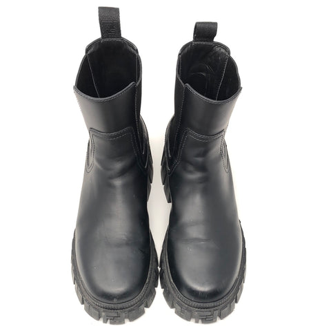 Fendi Black Slip On Lug Boot with Elastic Sides