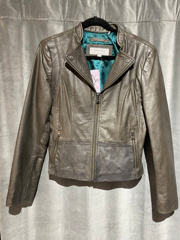 Marc New York Andrew Marc Brown Leather Moto Jacket