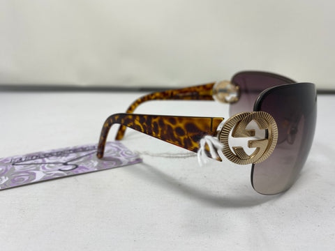 Gucci GG Rimless Sunglasses with Tortoise Shell Arms