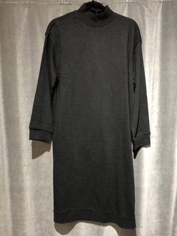 Zara Black Long Sleeve Mock Neck Sweatshirt Shift Dress