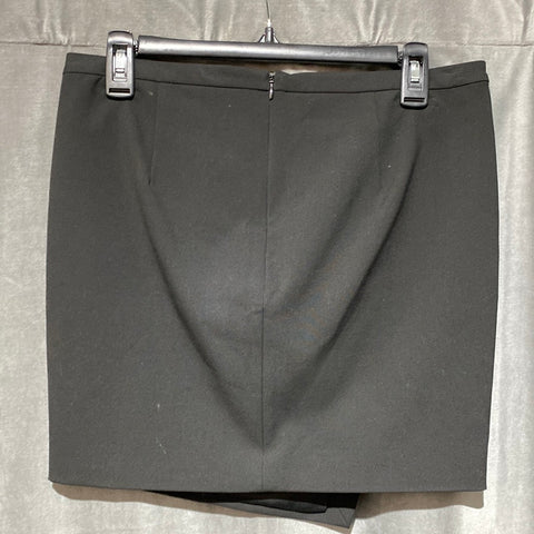 Mason Black Asymmetrical Single Flap Mini Skirt