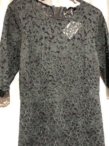 Veronica Beard Black Lace Maxi Dress Bottom Flare
