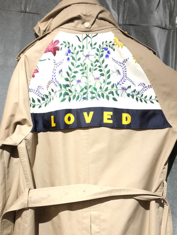 Gucci 'LOVED' Hooded Trench Coat Floral