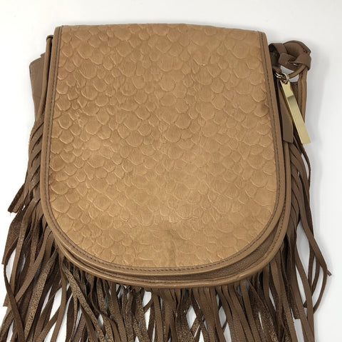 Vince Camuto Brown Fringe Lether Crossbody Bag