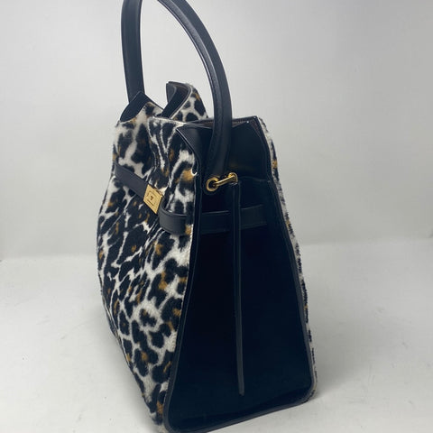 Tory Burch Lee Radziwill Calf Hair and Black Bag Large