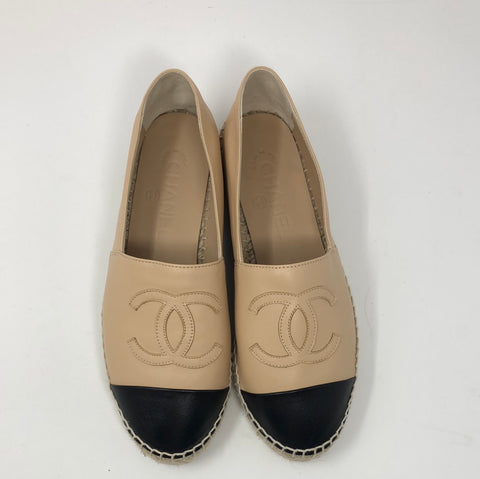 Chanel Espadrille in Tan and Black