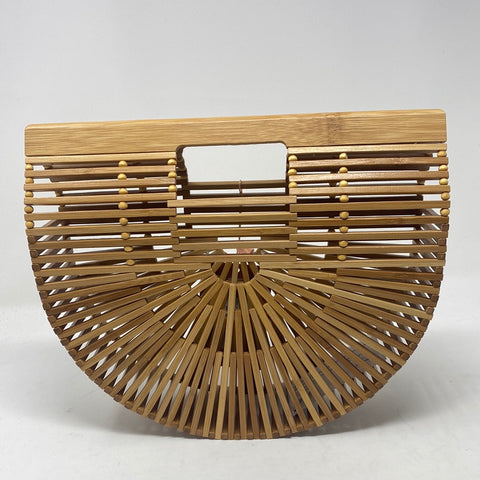 Cult Gaia Ark Small Top Handle Wooden Bamboo Bag